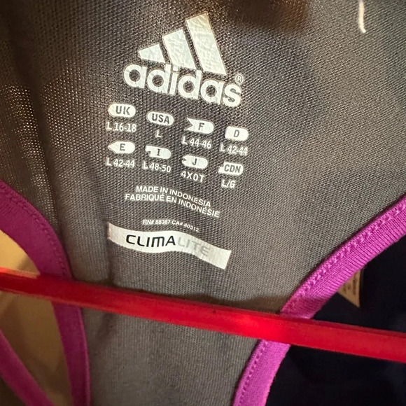 🥳 Adidas Gray/ Purple Racerback Tank- Women’s Large - Picture 4 of 4